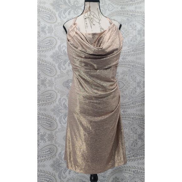Morgan & CO 12766J homecoming holiday dress Rose gold Size 22w Party Cocktail - Picture 4 of 14